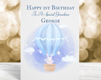 Personalised 1st Birthday Card, 1st Birthday Card, Son Birthday Card, Grandson Birthday Card, Card For Him, Cute Birthday Card