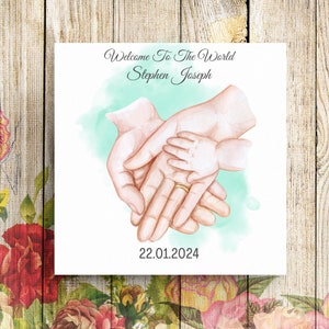 Gepersonaliseerde nieuwe babykaart, nieuwe babykaart, pasgeboren kaart, gefeliciteerd met de geboorte van uw baby, welkom op de wereldkaart