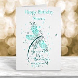 Carte d'anniversaire d'un ami, carte d'anniversaire personnalisée, carte d'anniversaire pour un ami, carte d'anniversaire pour un ami spécial, carte pour elle