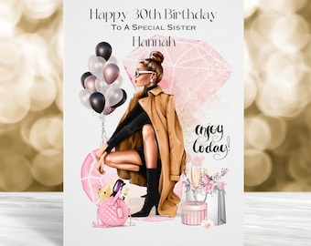Personalised 18th Birthday Card, Personalised Daughter Birthday Card, 21st Birthday Card, Personalised Card For Her, 30th Birthday Card
