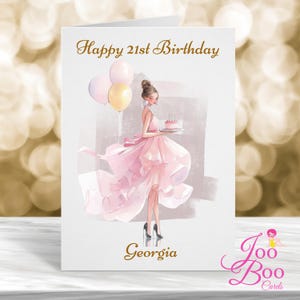 Cartão personalizado de aniversário de 21 anos, cartão de aniversário personalizado, cartão de aniversário de 21 anos, cartão personalizado para ela, aniversário de 18 anos, aniversário de 30 anos