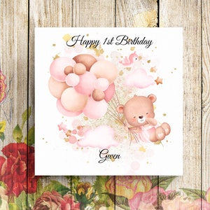 Cartão de primeiro aniversário personalizado, cartão de primeiro aniversário, cartão de primeiro aniversário, cartão de aniversário personalizado, cartão de aniversário personalizado