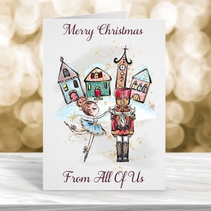 Joyeux Noël de la part de nous tous, Joyeux Noël de la part de nous tous, Joyeux Noël, de notre maison à votre maison Carte de Noël