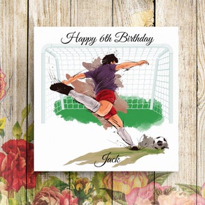 Carte d'anniversaire personnalisée, carte d'anniversaire personnalisée, carte d'anniversaire de football, carte d'anniversaire mignonne, carte d'anniversaire d'enfant, carte de fan de football