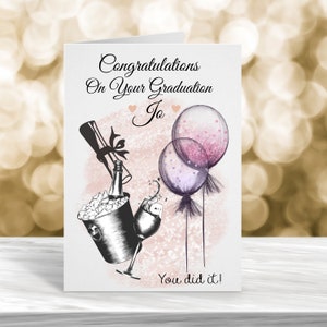 Biglietto di laurea personalizzato, Ce l'hai fatta, Congratulazioni per la tua laurea, Biglietto di congratulazioni, Biglietto ben fatto