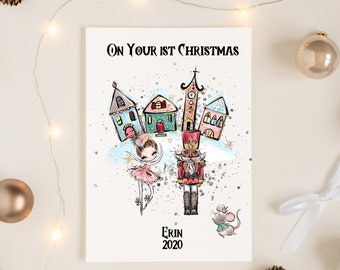 Personalised First Christmas Card, 1st Christmas Card, Girls 1st Christmas Card, Boys 1st Christmas Card, Personalised Christmas Card