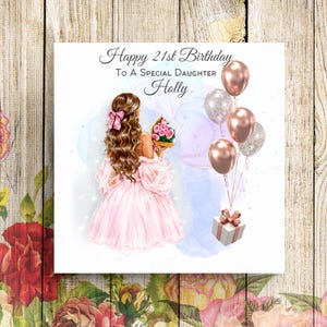 Carte personnalisée 21e anniversaire, carte 21e anniversaire, carte pour elle, carte 18e anniversaire, carte pour fille, carte pour petite-fille