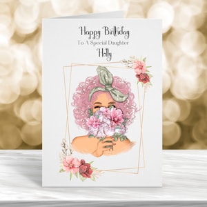 Cartão de aniversário personalizado, cartão de aniversário de filha, cartão de aniversário de irmã, cartão de aniversário de neta, cartão para ela