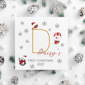 Biglietto di Natale personalizzato, primo biglietto di Natale del bambino, primo biglietto di Natale, biglietto di Natale personalizzato, biglietto di Natale carino