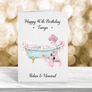 Personnalisée 40e anniversaire, carte de 40e anniversaire, carte de 18e anniversaire, carte de 21e anniversaire, carte de tout âge, carte d'ami, carte d'anniversaire de soeur