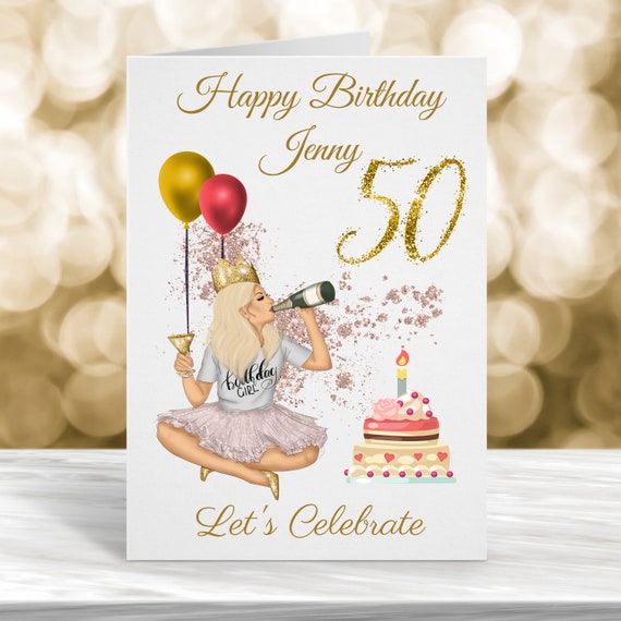 Personalised 21st Birthday, Twenty-first Birthday Card, Any Age