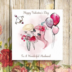 Tarjeta de San Valentín del marido, tarjeta de San Valentín para el marido, tarjeta linda de San Valentín, tarjeta de San Valentín para él, feliz San Valentín, tarjeta del día de San Valentín