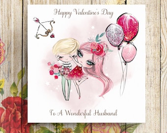 Husband Valentines Card, Valentines Card for Husband, Cute Valentines Card, Valentine Card for Him, Happy Valentines, Valentines Day Card