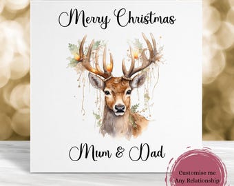 Personalised Mum & Dad Christmas Card, Special Holiday Greeting for Parents, Festive Family Card, Personalised Christmas Card For Friends