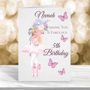 Biglietto di compleanno personalizzato, Biglietto per il 5° compleanno, Biglietto per il 4° compleanno, Biglietto per il 3° compleanno, Biglietto di compleanno Ballerina, Biglietto per lei
