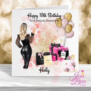 Cartão personalizado de 18º aniversário, cartão de 21º aniversário, cartão de aniversário para irmã, cartão de aniversário para filha, cartão de aniversário para neta, cartão para ela