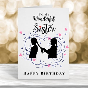 Tarjeta de cumpleaños de hermana, hermana feliz cumpleaños, tarjeta de hermana maravillosa, tarjeta de hermana especial, a una hermana especial, tarjeta para ella