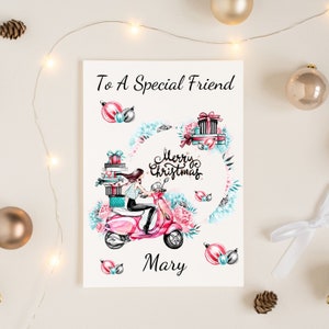 Gepersonaliseerde kerstkaart, gepersonaliseerde kerstkaart, speciale vriend kerstkaart, kerstkaart voor haar
