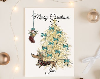 Personalised Christmas Card, Cute Personalised Christmas Card, Special Friend Christmas Card, Christmas Card For Her, Dog Lover Card