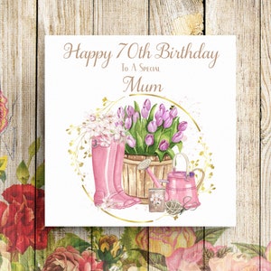 Carte d'anniversaire de maman, carte d'anniversaire de 70 ans, carte d'anniversaire de nan, carte d'anniversaire de 60 ans, carte pour elle, carte d'anniversaire de jardinier