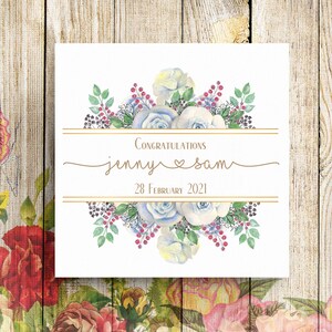 Carte de mariage personnalisée, carte de jour de mariage, félicitations pour le jour de votre mariage