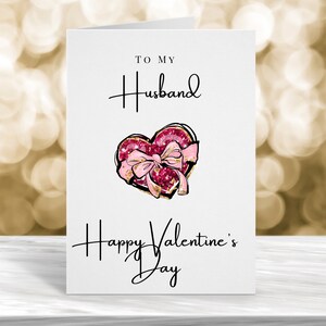 Tarjeta de San Valentín del marido, tarjeta de San Valentín del novio, tarjeta linda de San Valentín, tarjeta de San Valentín para él, feliz San Valentín, tarjeta del día de San Valentín