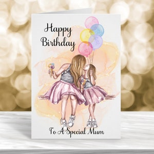 Carte d'anniversaire maman, carte d'anniversaire maman, carte d'anniversaire mère, carte d'anniversaire fille, carte pour elle
