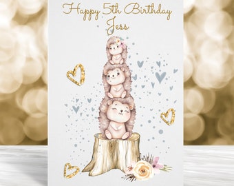 Personalised 5th Birthday Card, 4th Birthday Card, Personalised Card For Girl, 1st Birthday, 2nd Birthday, 3rd Birthday, Cute Birthday Card