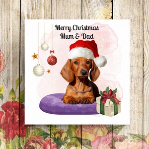 Gepersonaliseerde kerstkaart, kerstkaart voor speciale vrienden, kerstkaart hond, kerstkaart puppy, kerstkaart Daschund