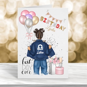 Biglietto di compleanno Bilancia, Biglietto di compleanno personalizzato, Biglietto di compleanno zodiacale, Biglietto di compleanno astrologico, Biglietto di compleanno di settembre, Compleanno di ottobre