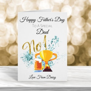 Personalisierte Vatertagskarte, Alles Gute zum Vatertag, Nr. 1 Papa-Karte, Nummer Eins Papa, Papa-Karte, Papa/Papa/Pop/Papa