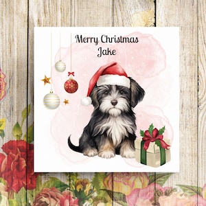 Cartão de Natal personalizado, Cartão de Natal para amigo especial, Cartão de Natal para cachorro, Cartão de Natal para filhote de cachorro, Cartão de Natal para Yorkie