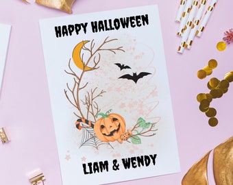 Happy Halloween Card, Halloween Card, Cute Halloween Card, Trick or Treat Card, Card for Halloween, Spooky Halloween Card