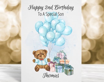Personalised 2nd Birthday Card, Personalised Birthday Card, 1st Birthday Card, 3rd Birthday Card, 4th Birthday Card, 5th  Birthday Card