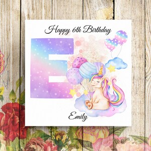 Biglietto d'auguri personalizzato, Biglietto d'auguri personalizzato, Biglietto d'auguri per unicorno, Biglietto d'auguri carino, Biglietto d'auguri per bambini, Biglietto per lei