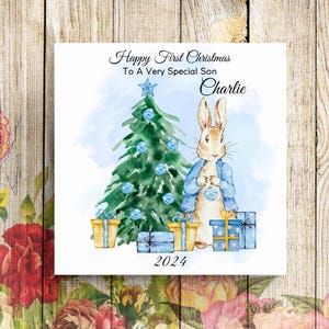 Tarjeta de Navidad para el primer bebé 2024, tarjeta de Navidad personalizada para el primer bebé, tarjeta de Navidad para el hijo, tarjeta de Navidad para el nieto, tarjeta de Navidad para el sobrino