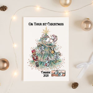 Personalisierte erste Weihnachtskarte, 1 Weihnachtskarte, 1 Mädchen Weihnachtskarte, 1 Jungen Weihnachtskarte, personalisierte Weihnachtskarte