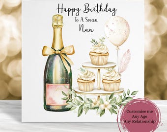 Nan Birthday Card, 70th Birthday Card, Mum Birthday Card, 60th Birthday Card, Card for Her, Sweet Birthday Card