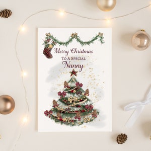 Tarjeta de Navidad de niñera, tarjeta de Navidad del abuelo, tarjeta de Navidad especial de Nan, tarjeta de Navidad especial del abuelo, tarjeta de Navidad de la abuela, tarjeta de Nanna