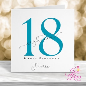 18th Birthday Card, Personalised 18th Birthday Card, Card for Him, Card for Her, Milestone Birthday Card, 18 Card, 18th Birthday