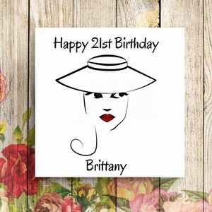 Carte personnalisée 21e anniversaire, carte 21e anniversaire, carte 18e anniversaire, carte 16e anniversaire, carte pour elle