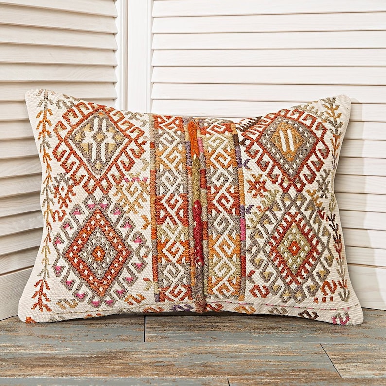 embroidered pillow white pillow case 14x20 kilim pillow shabby chic pillow decorative cushions home decor bedroom pillows bedroom decor