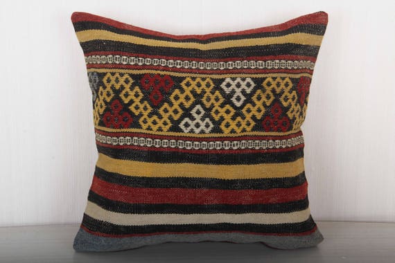 Chevron Pillow Case Yellow And Black Pillows Kilim Pillows Etsy
