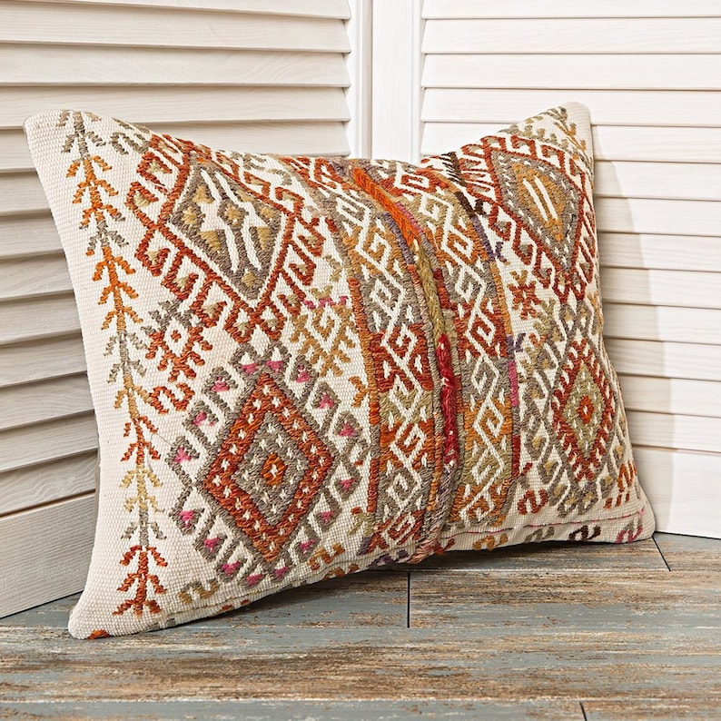 embroidered pillow white pillow case 14x20 kilim pillow shabby chic pillow decorative cushions home decor bedroom pillows bedroom decor