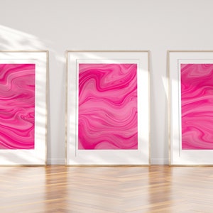 Pink Marble Wall Art - Room Decor, Gallery Wall Set, Preppy Wall Art, Dorm Wall Decor - Digital Download