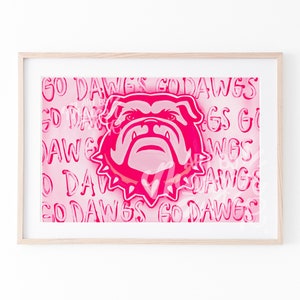 University Of Georgia Go Dawgs Graffiti Bulldog Poster - Wall Art - Digital Download