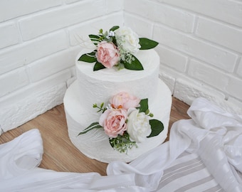 Wedding flower cake topper Pink cake topper Wedding peony cake topper Wedding decor Cake decor Cake topper flowers