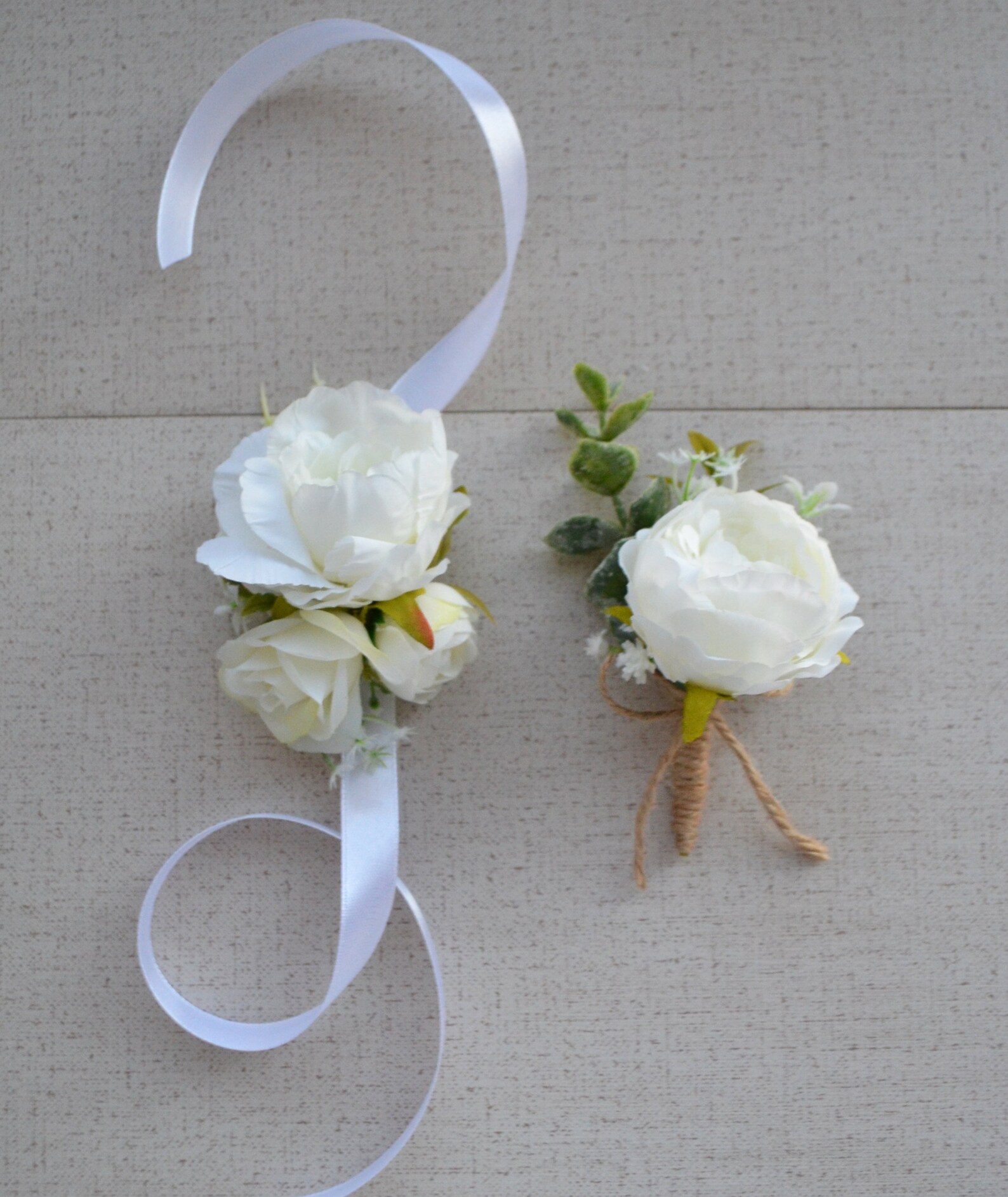 White Bridal Bouquet Ivory Faux Bouquet Wedding Faux Bouquet Etsy