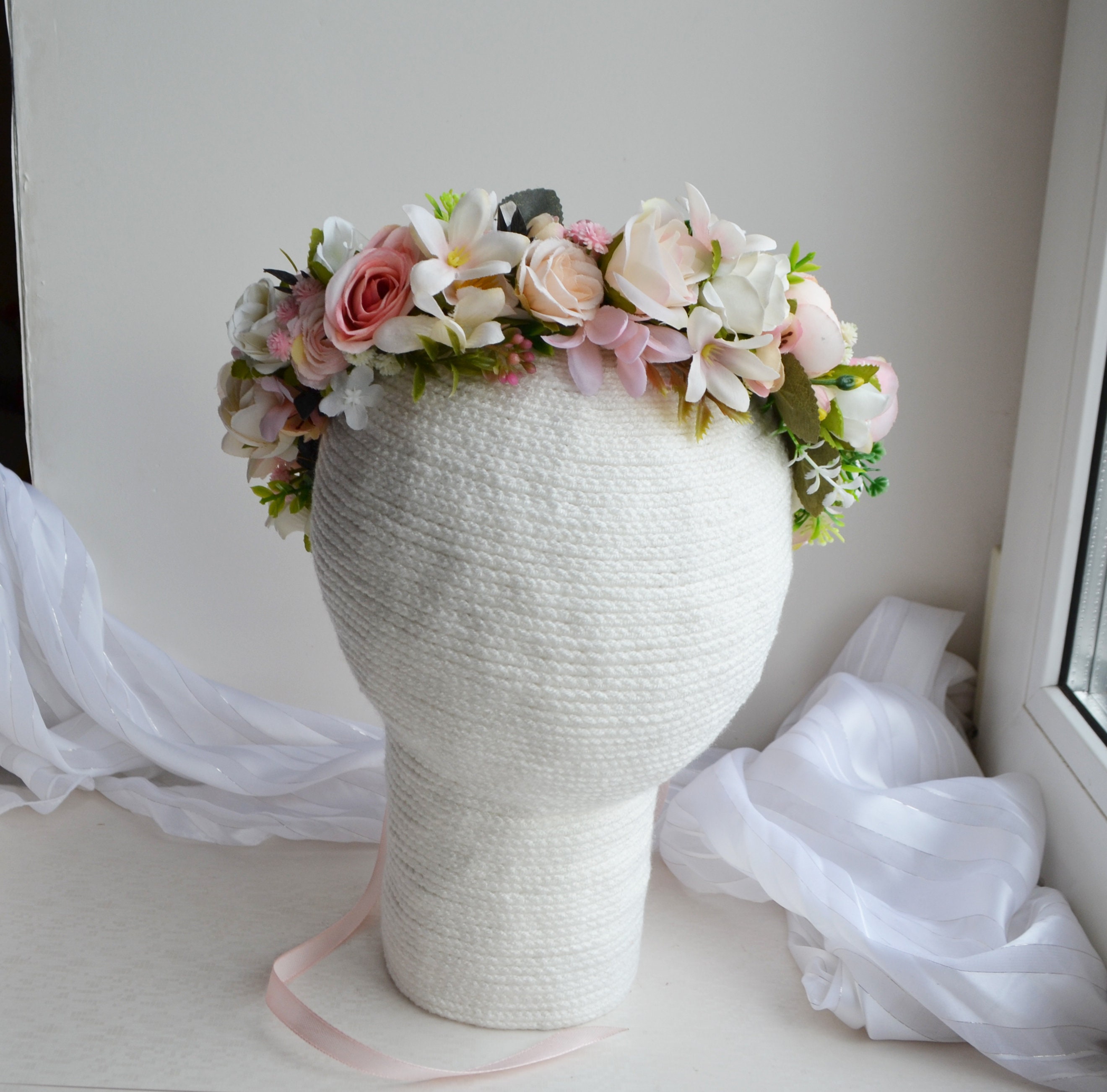 Small White Pink Flower Comb Pastel Mini Hair Comb One Flower Girl ...