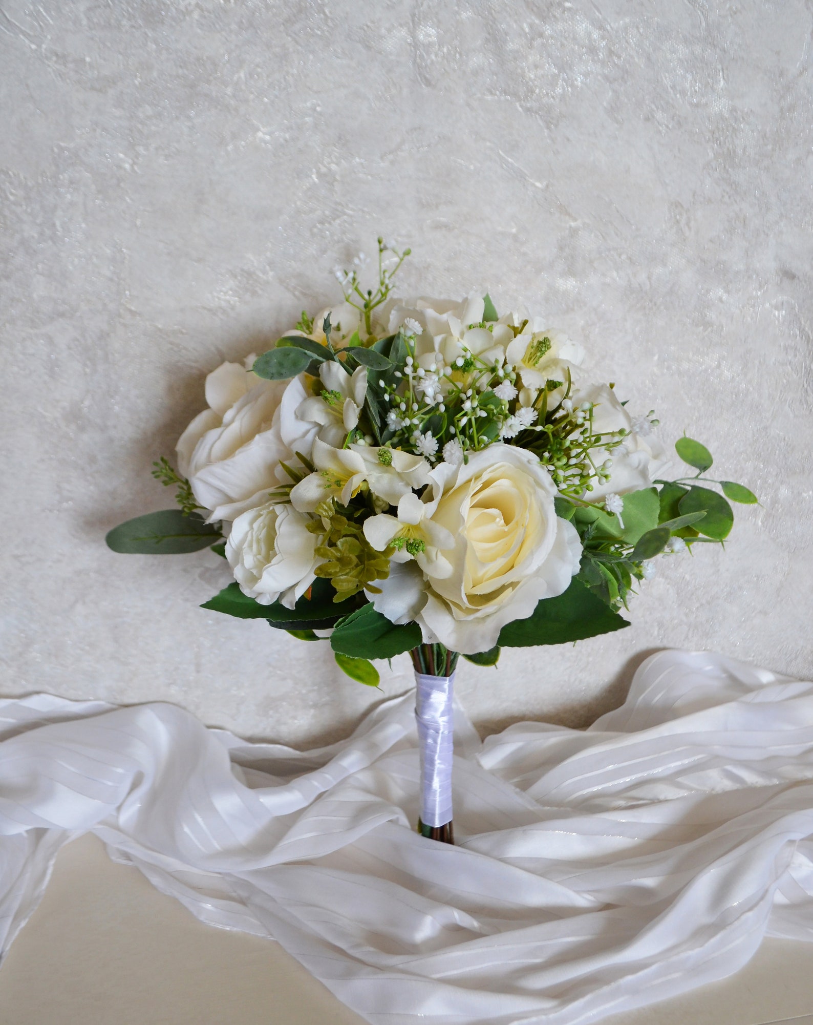 White Bridal Bouquet Ivory Faux Bouquet Wedding Faux Bouquet Etsy